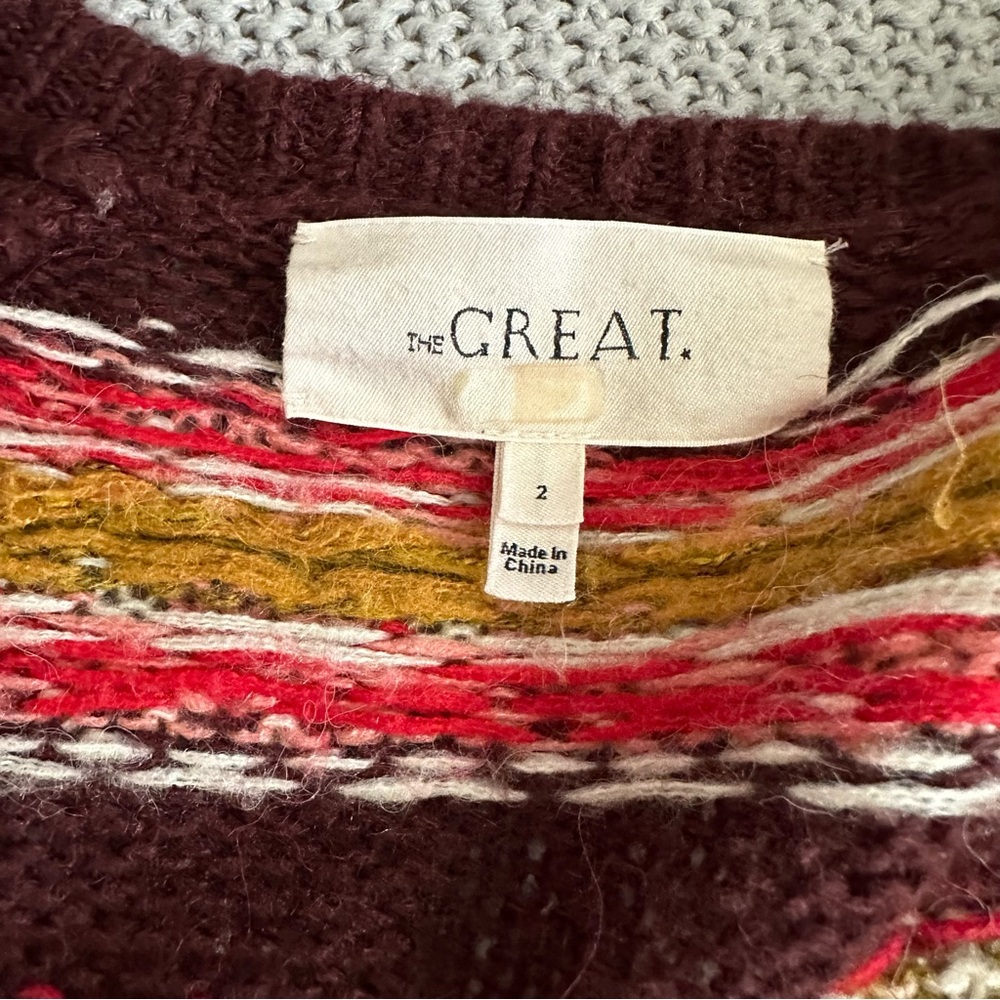 The Great. The Loom Cardigan Sweater Rosehip Medium - Picture 6 of 15